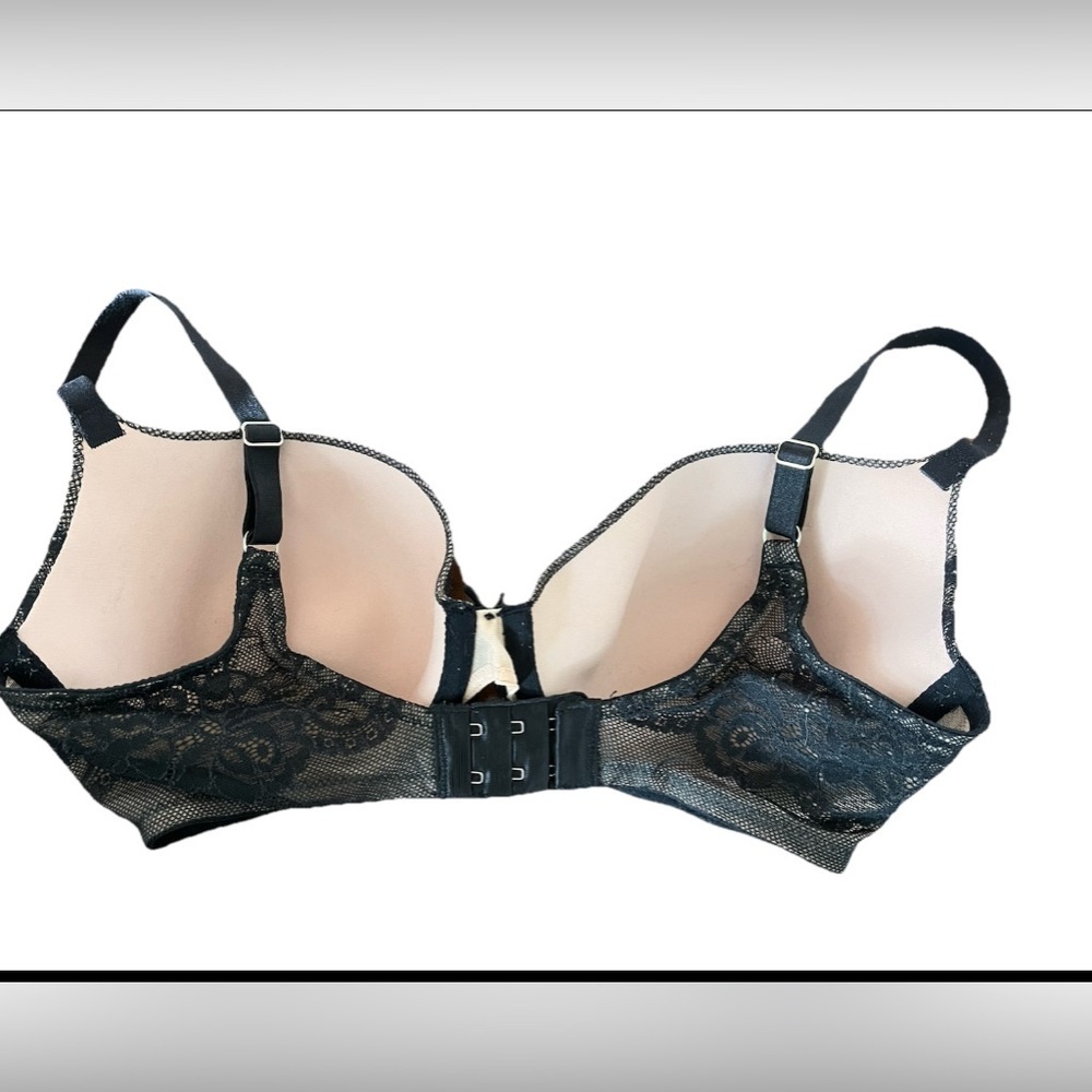 Victoria's Secret Bra 32DD Lined Demi Black Lace - Picture 2 of 3
